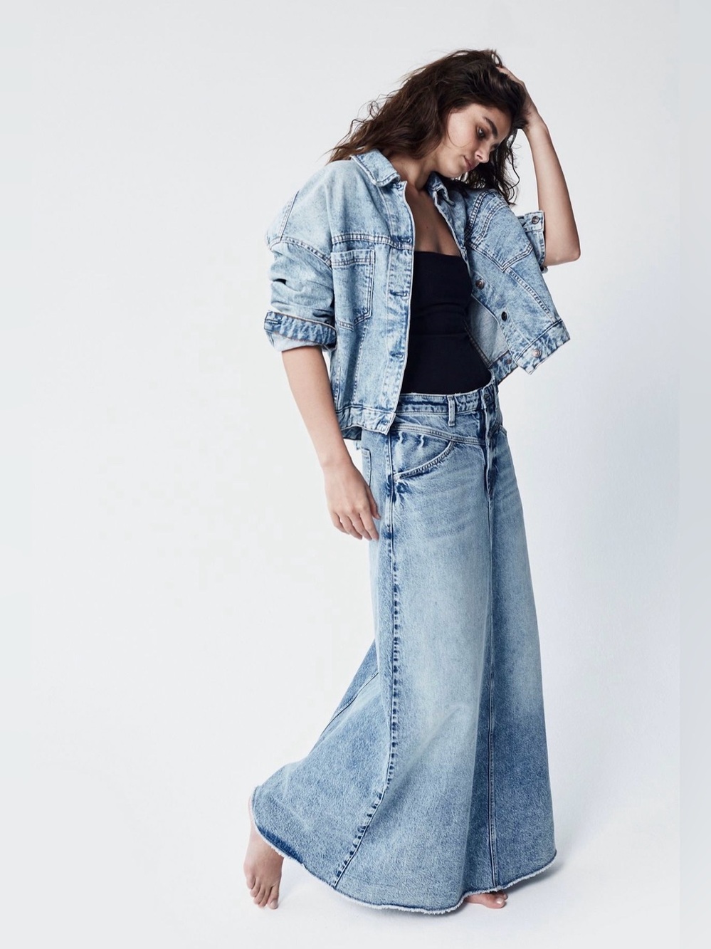 Free People Come As You Are Denim Maxi Skirt - Picture 4 of 6